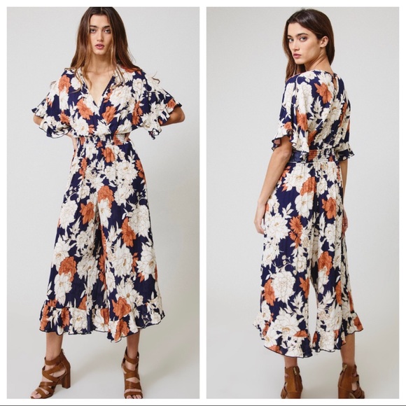 ✨LAST✨Boho Chic Floral Capri Wide leg jumpsuit - Picture 2 of 3